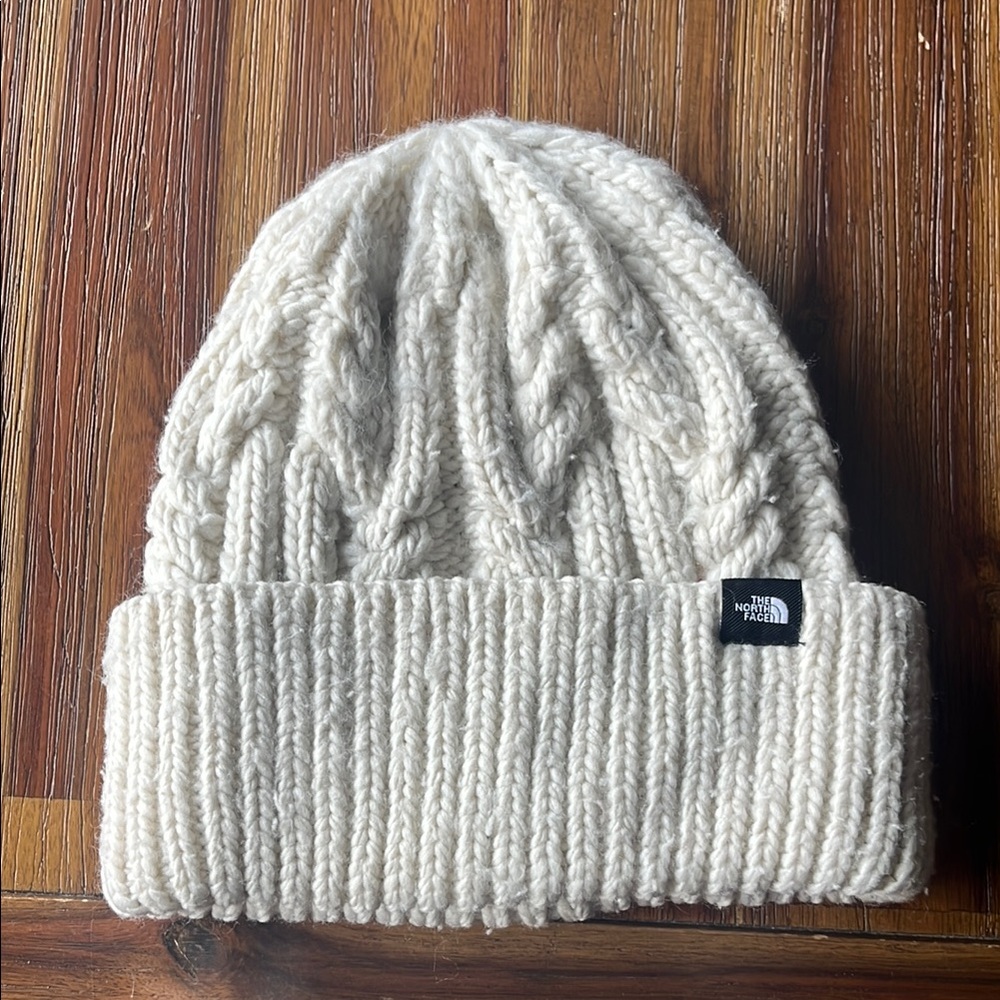 The North Face Cream Knit Beanie